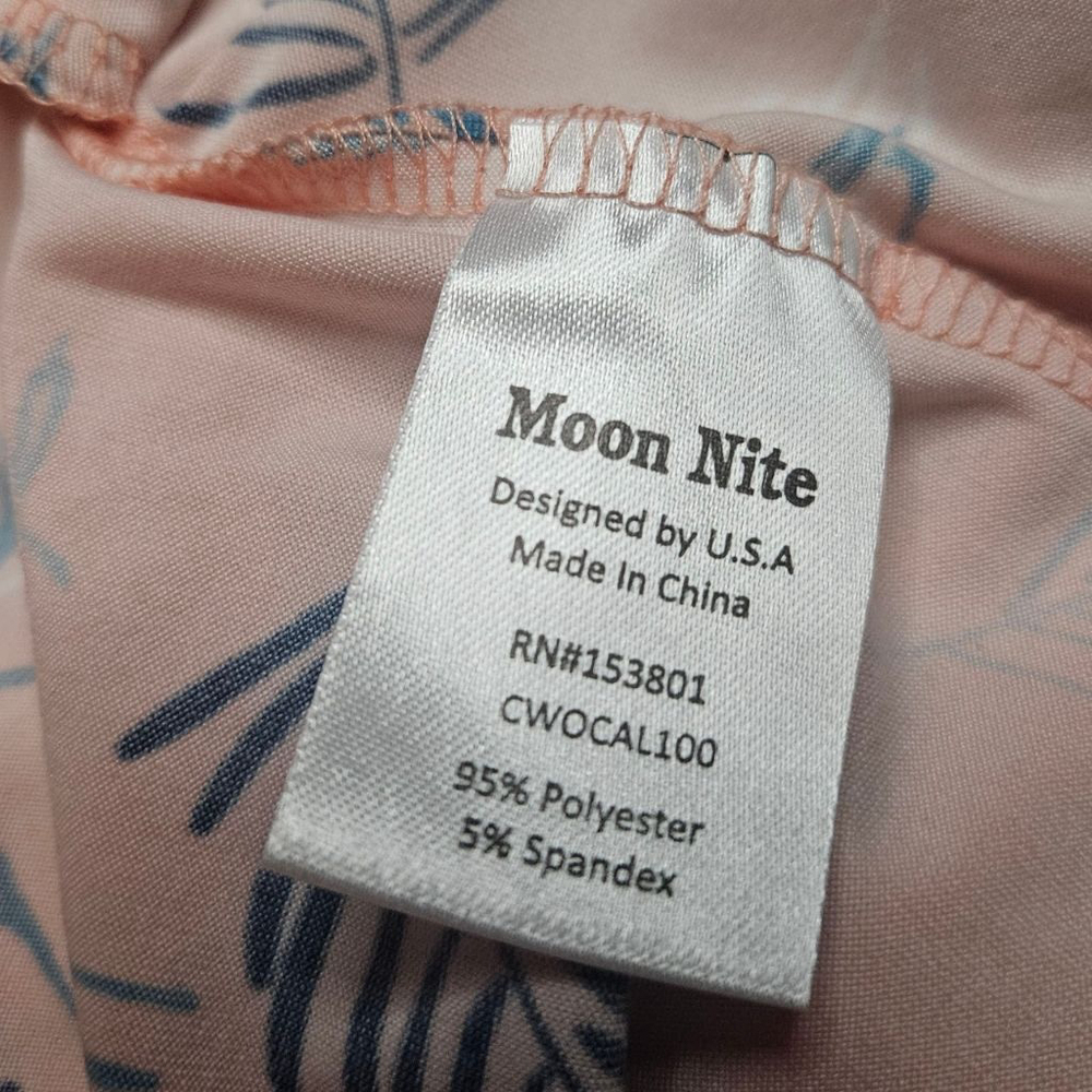 Moon Nite Large Pink Blue Tie Tropical Flamingo Robe - Picture 7 of 7